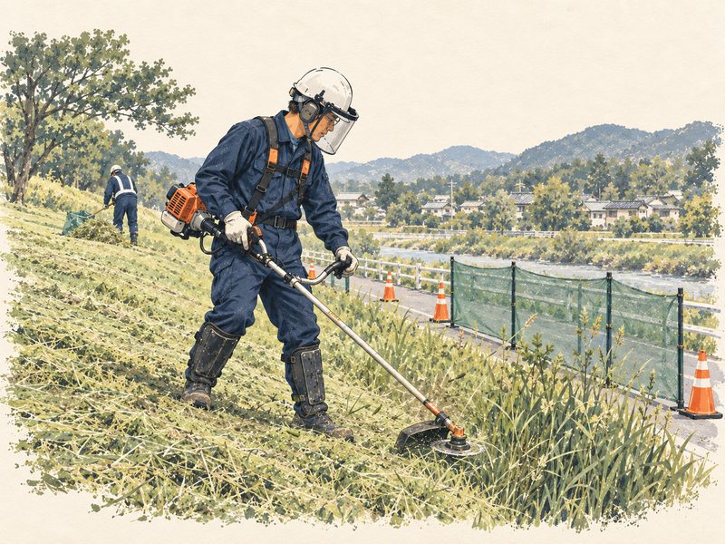 除草業務の作業現場